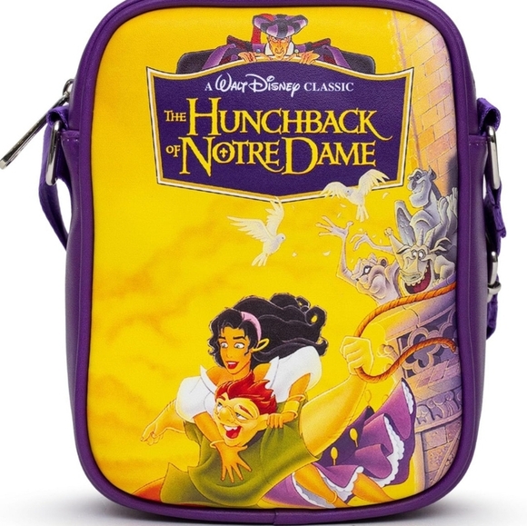 Disney Buckle-down Hunchback of Notre Dame Vhs Replica Crossbody Bag Nwt - Picture 3 of 7
